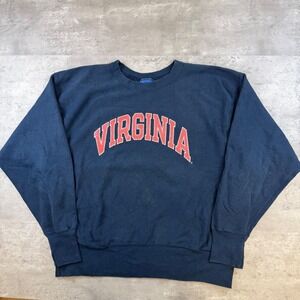 Champion Reverse Weave Virginia Sweatshirt Navy Blue Crewneck XL Collegiate
